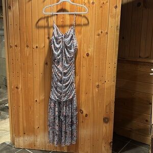 New MISA midi ruched floral dress